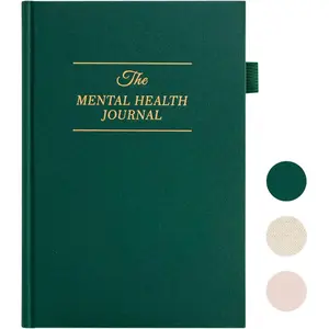 Mental Health Journal for Women and Men - Anxiety & Guided Journal with Mood & Habit Tracker - Take 5 Minuets Everyday - 91 Days Self Care Journal with Prompts, Green