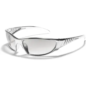Y2k Avant Garde Futuristic Sunglasses for Men Women Vintage Mirrored Shades Steam Punk Goggle Eyewear