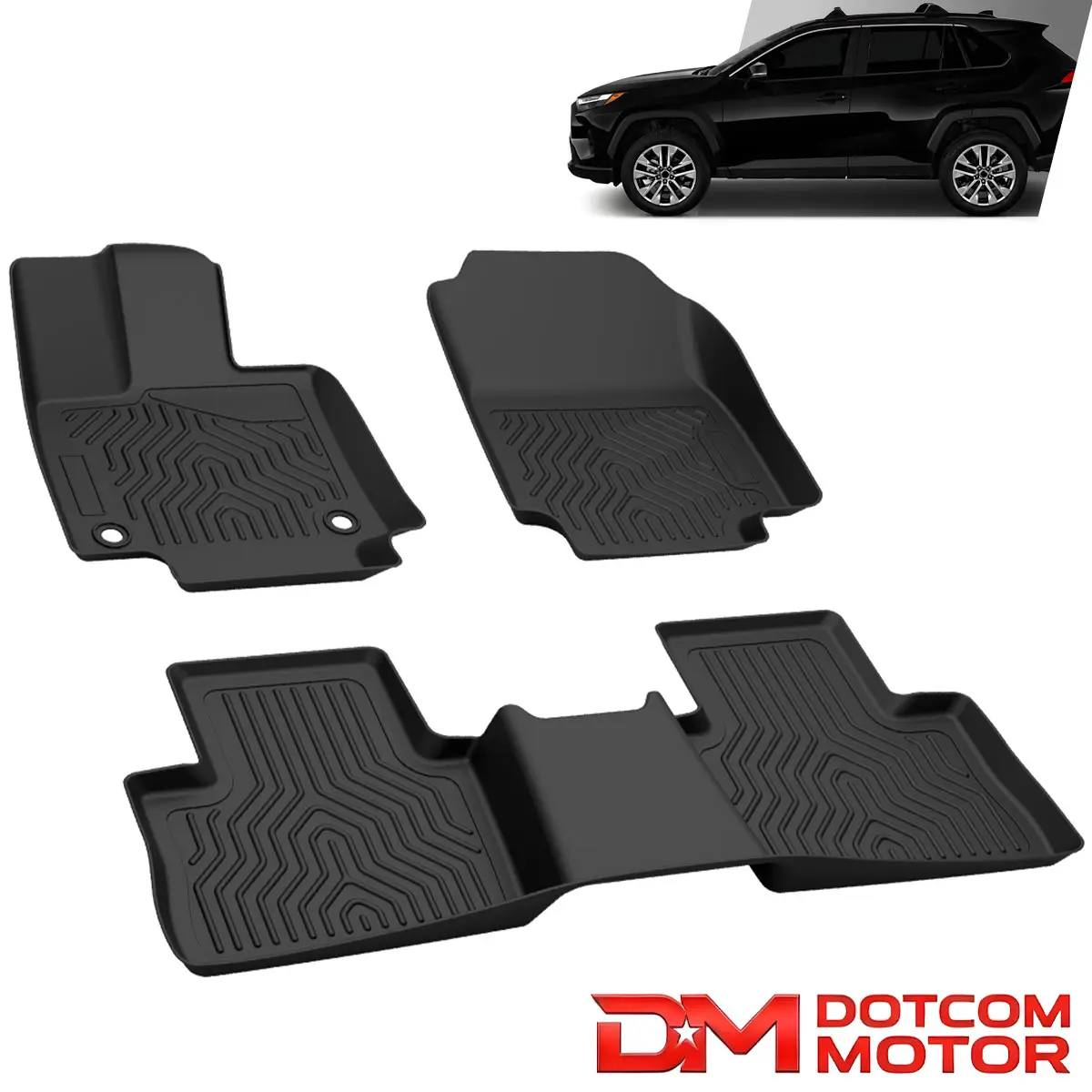 TPE Floor Mats Fit For 19-24 Toyota RAV4 Front & Rear All Weather  3PCS