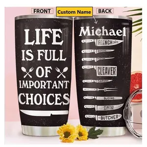 Chef Tumbler, Chef Important Choices, Custom Name Tumbler, Gift for Chef, Funny Chef Gift, Gifts for Men, Christmas Gift