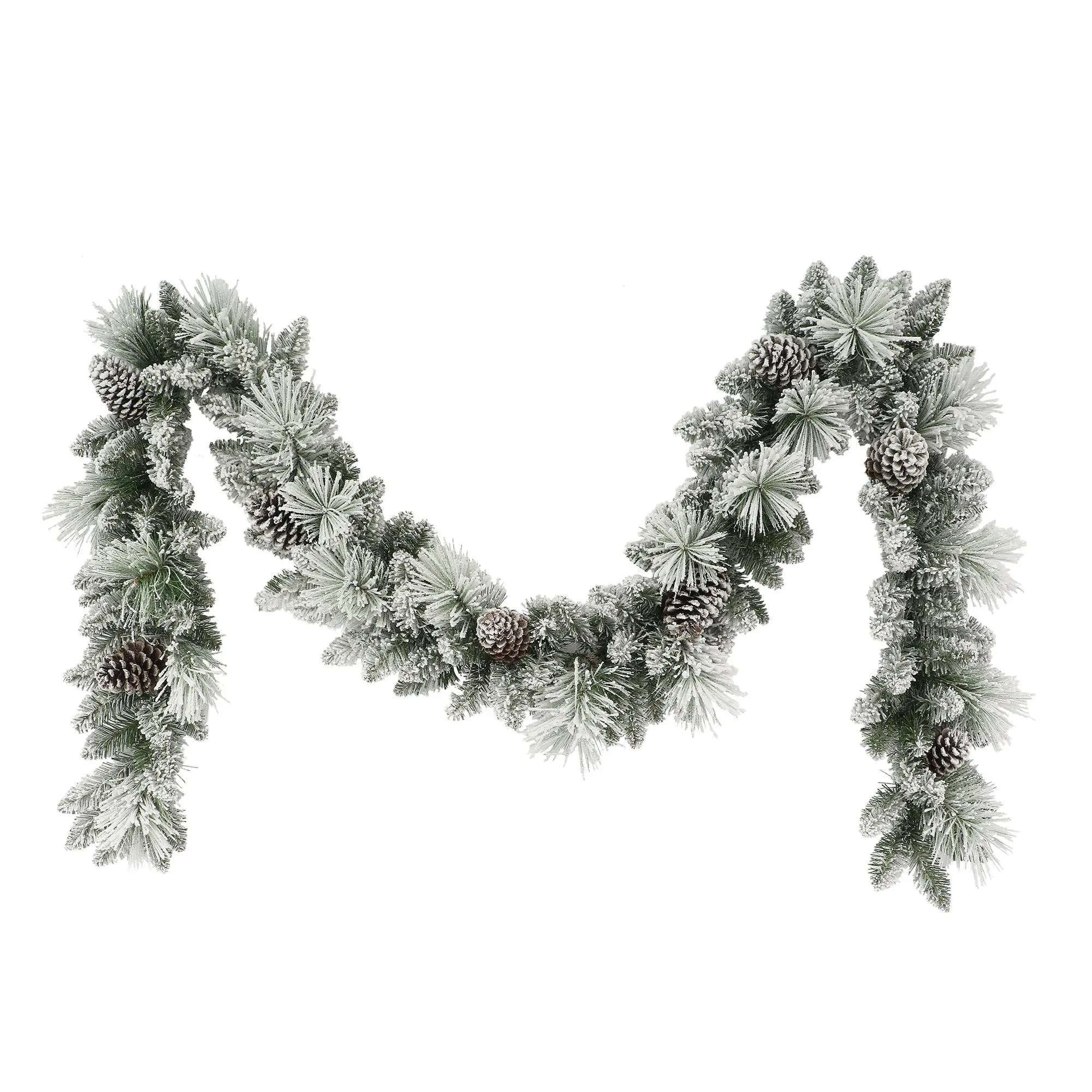 Puleo 9' x 10" Flocked Berkshire Spruce Garland Puleo 9' x 10" Flocked Berkshire Spruce Garland
