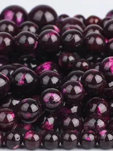 6/8/10mm Natural Stone Purple Red Jasper Round Loose Spaced Beads for Jewelry Making DIY Elegant Bracelets, Necklaces, Earrings Crafts, Women's Gifts