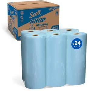 Scott shop towels original big rolls 4 packs of 6 rolls 11x94 blue sheets 24 rollscase towelscase
