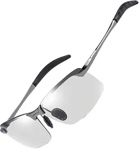 Photochromic Sunglasses, Color Changing Outdoor Eyewear, Polarized Lens Gear Protection, Driving Glasses for Fishing, Sport
