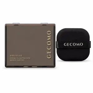 100 Sheets Facial Oil Absorbing Paper Set, Includes Powder Puff & Mirror, Bamboo Charcoal Material, Portable Daily Use Makeup Setting