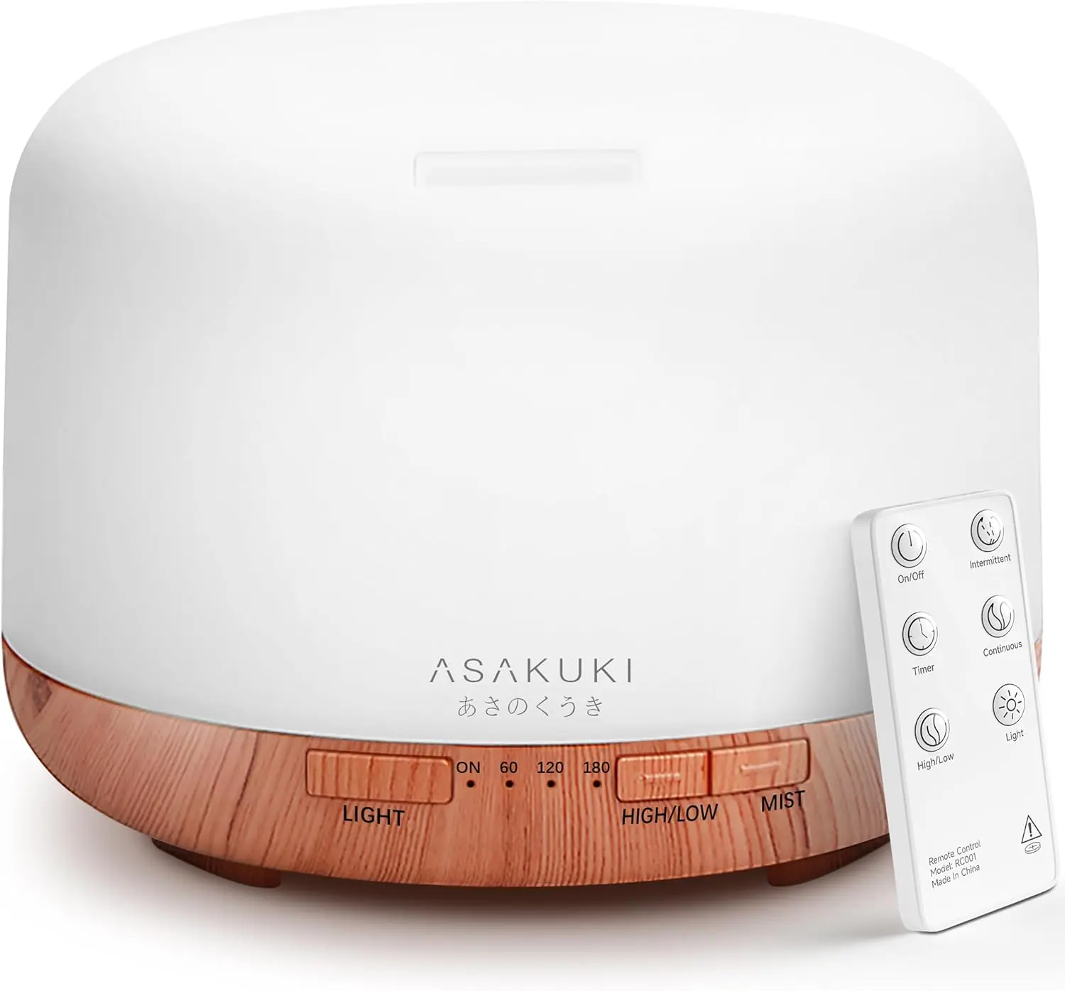 500ML Essential Oil Diffuser Aromatherapy Humidifier with Remote Control 7 Color LED Lights Quiet Cool Mist Diffuser Vaporizer Auto Off Timer for Home Bedroom Living Room Office Desk Large Room