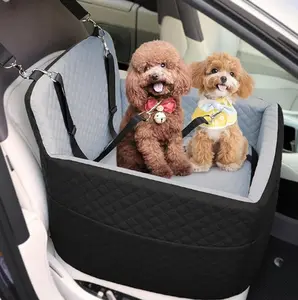 Dog Car Seat for Pet Car Seat Under 35 Small Medium Dogs lbsRemovable Washable Pets Travel Booster Bed for Automotive Backseat with Comfy Thick Cushion 2 Safety Leashes Black Brown