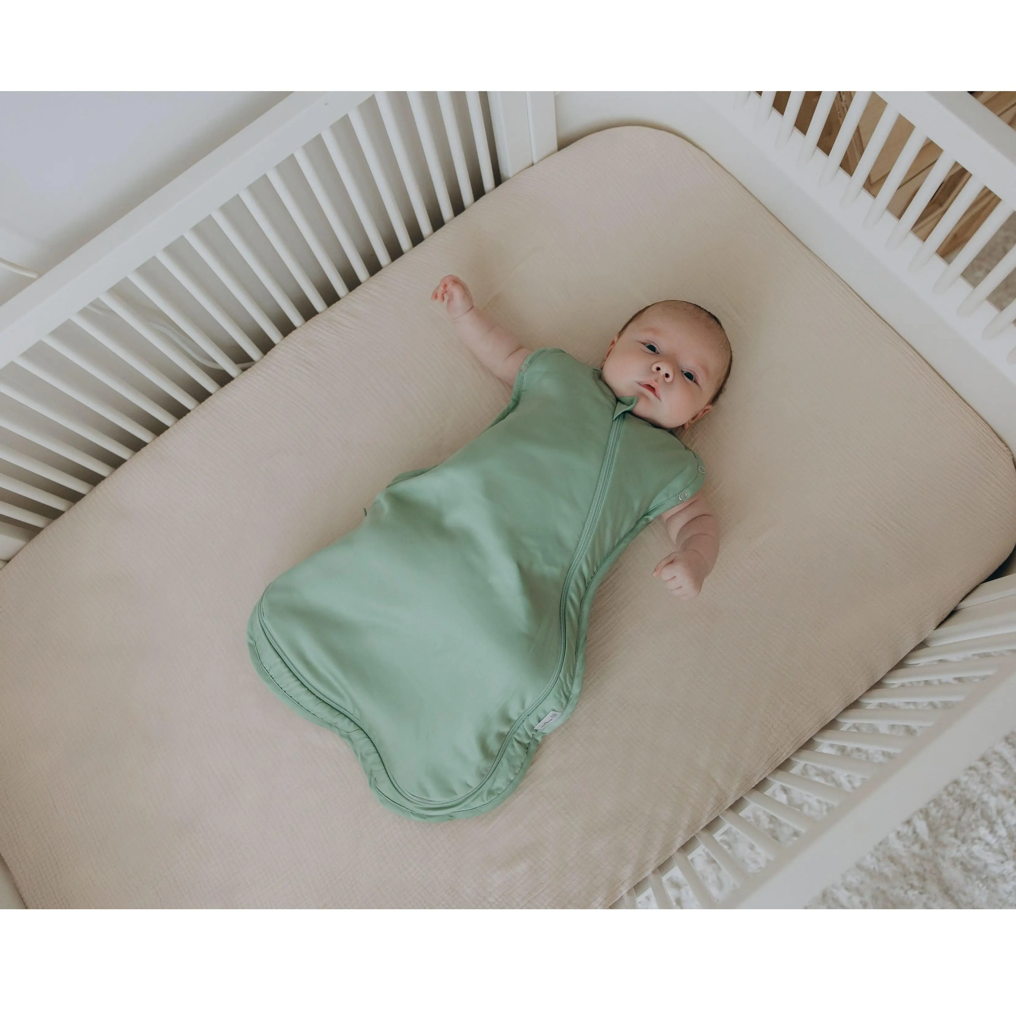 Theta Pouch Organic Bamboo Baby Sleep Sack - Sage Green | SmartKnit Technology | Breathable, Moisture-Wicking, Hypoallergenic Wearable Blanket | Baby Sleepwear Essentials | Unisex Sleeveless Sleep Bag