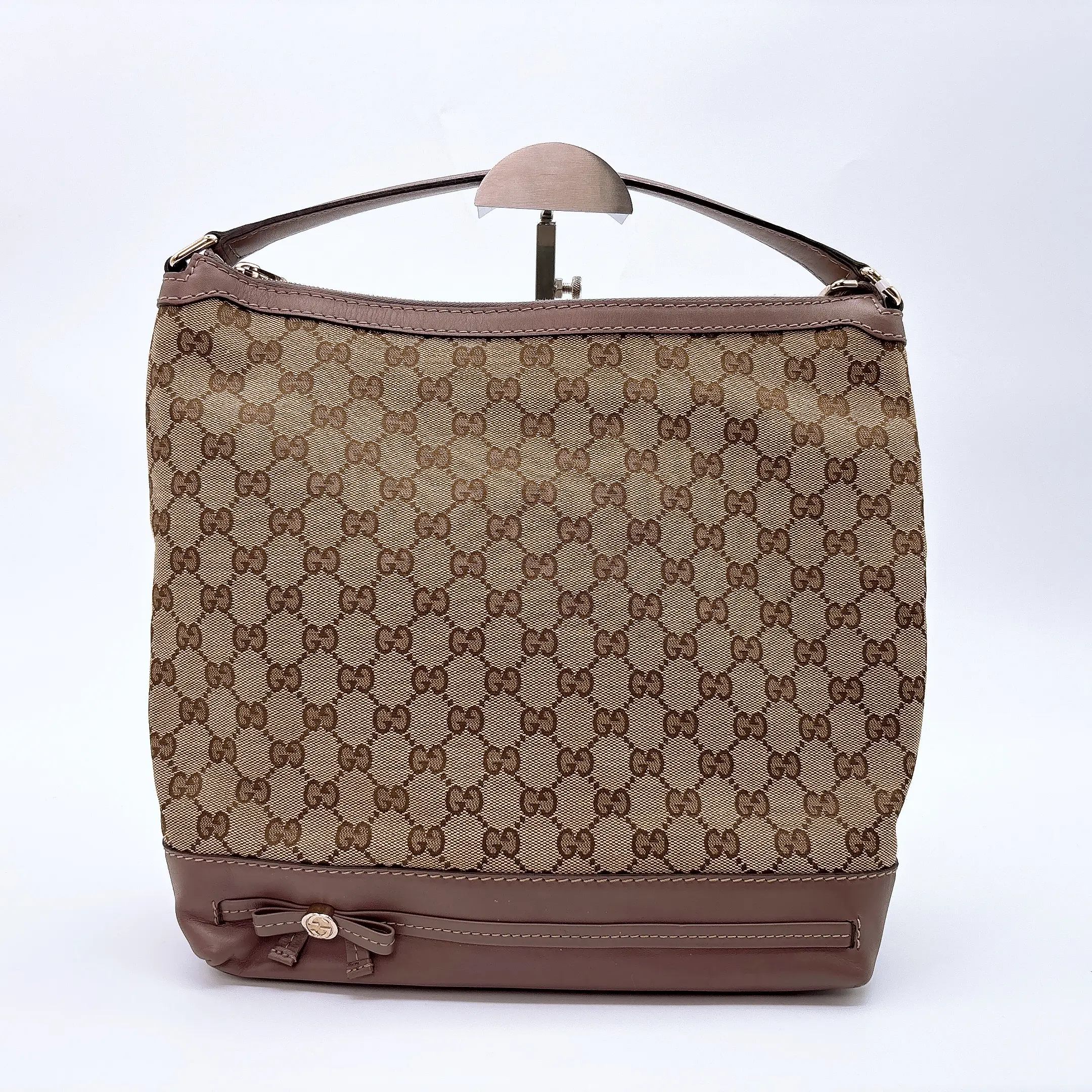 Pre-owned GUCCI canvas tote bags Brown GG Mayfair Hobo Beige Cloth Cloth