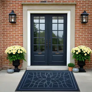 DEXI Front Door Mat Outside Entrance, Heavy Duty Non Slip Low Profile Doormat for Entryway, Trap Dirt and Moisture Welcome Mats, Easy Clean, Patio, Garage