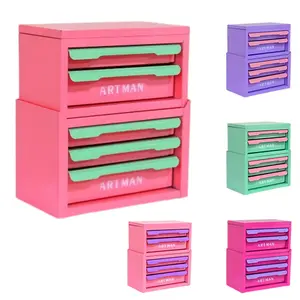 Desktop Drawer Storage Box Organizer, Stackable Desk Organizer with Pull Out Drawers, Office Stationery and Cosmetic Storage for Home Workspace