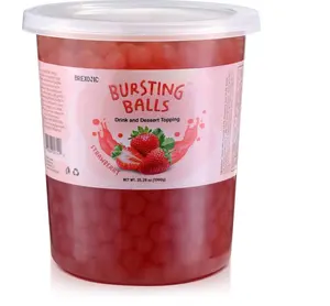 BREXONIC Strawberry Boba Pearls Popping Bursting Boba, Tapioca Pearls For Bubble Tea, No Artificail Colors (2 LB 1 Pack)