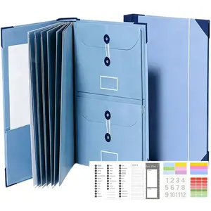 Important Document Organizer - Lightweight Accordion Fold File Folder with Labeled Pockets, A4 Size Fit, Expanding Design for Passports, Birth Certificates & Important Papers, Home & Office Filing Storage System