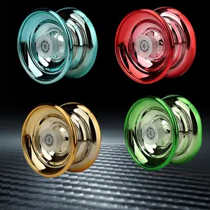 Professional Yoyo Children Beginners Professional Finger Spin Aluminum Metal Yoyo Kit Ball Competitive Yoyoball, Adult Kids Yoyoyoball with Accessories Round Spinning Toy Alloy Chrome Durable
