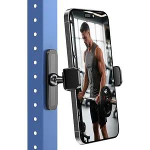 APPS2Car Gym Magnetic Phone Holder, 360 Adjustable, Compatible with 4.7-6.5" Smartphones, Alloy Base and Joint, Black