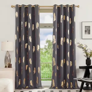 2 Panels 52X84 inch Foil Metallic Full Blackout Heat Insulation Curtains Thermal Insulated Light Blocking Window Drapes for Living Room Bedroom Home Office Decor QF536 Summer Gift #SummerVibes, Blackout Curtains