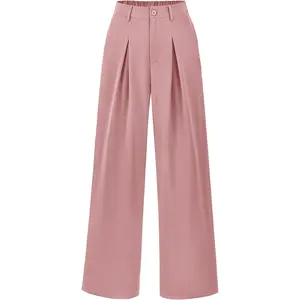 Women High Waist Palazzo Pants Fall 2025 Casual Wide Leg Trousers Loose Work Office Business Suit Pant Pockets Bottoms Modal