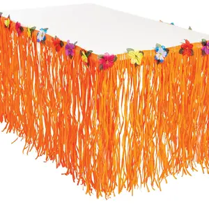 Luau Orange Table Skirt