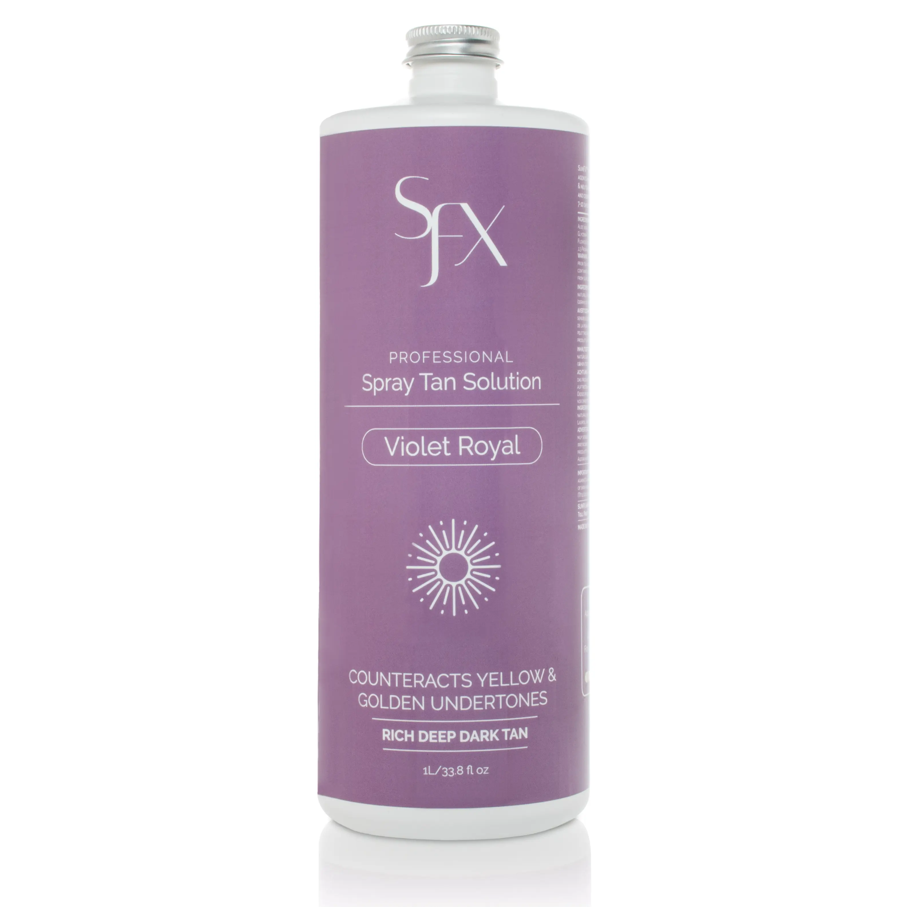 SunFX Violet Royal Spray Tan Solution - All Natural & Organic 1 Liter - Caribbean Chocolate Formula with ECO Cert DHA & Unique Botanical Extracts