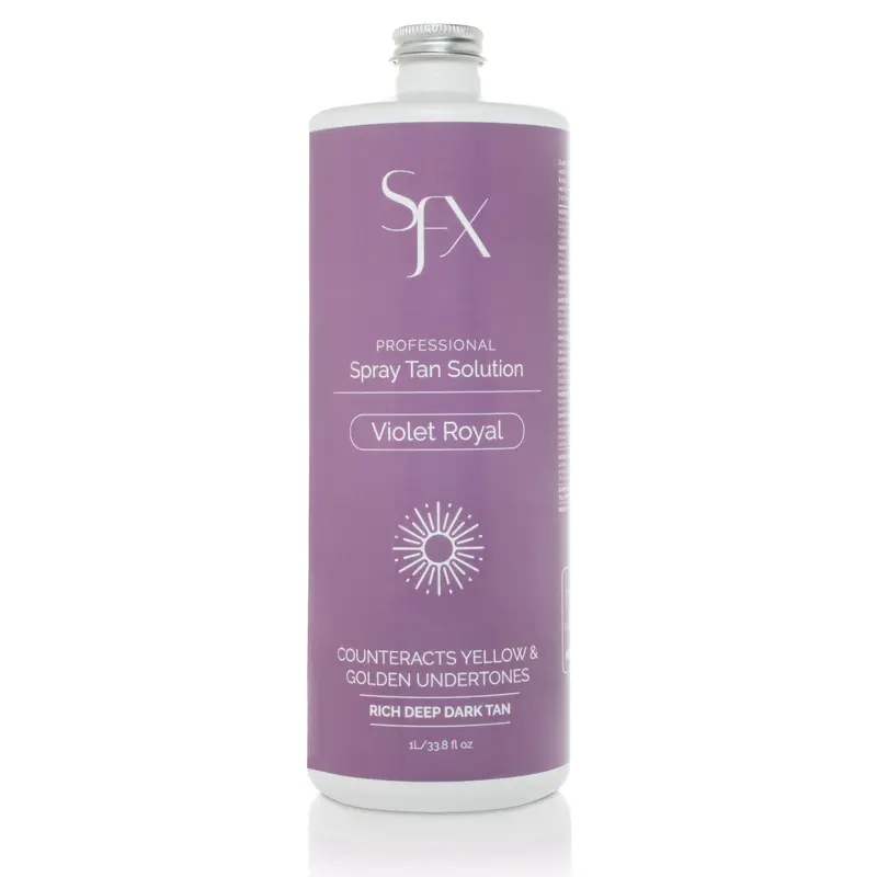SunFX Violet Royal Spray Tan Solution - All Natural & Organic 1 Liter - Caribbean Chocolate Formula with ECO Cert DHA & Unique Botanical Extracts