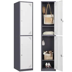 Letaya Metal Locker 2 Lockable Door,71" Tall Steel Storage Cabinet for School Office Gym Home Employees Staff (2 Door )