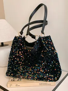 Women's Fashionable Glitter Sequin Decorated Shoulder Bag, Casual Versatile Crossbody Bag for Daily Commuting, Shopping, Dating, Trendy All-match Bag for Gift