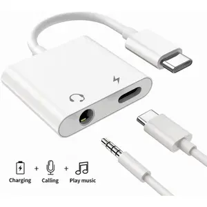 Type-C to 3.5mm headphone adapter for type-C Android phones / iPhone 15 Series 2 in 1 Digital Smartphone