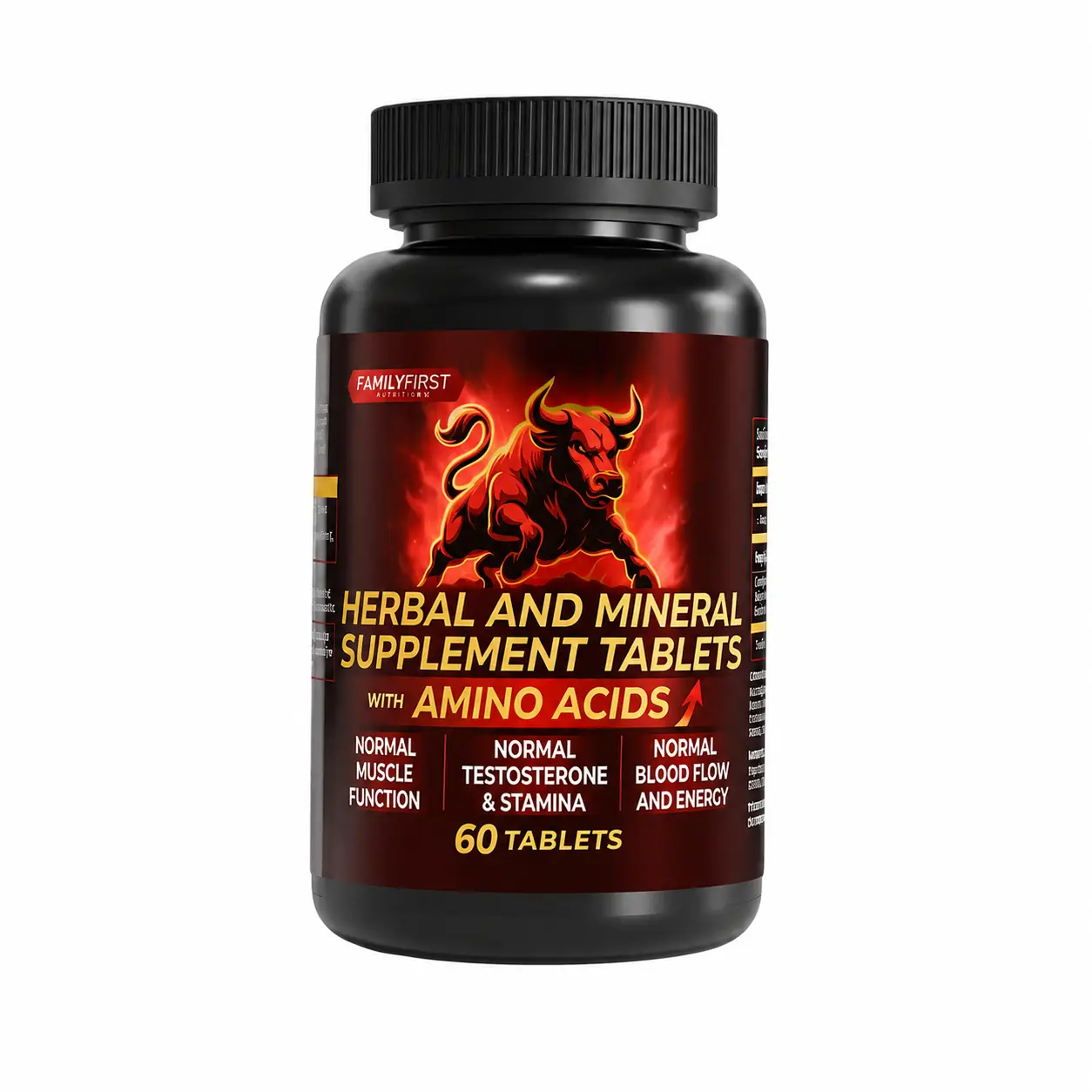 Family First Nutrition Edible Tablet Healthcare Dietary Supplement - Blood Circulation Support, Prostate Health Support, Amino Acids, Black Pepper Extract, Nitric Oxide Regulation (60 Tablets)