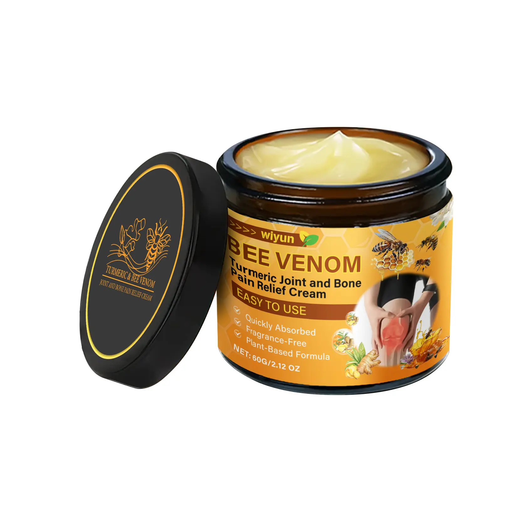 Joint Relief Cream 60g, Joint Care Cream, Natural Formula Bee Venom Joint Gel, Relieves Joint Pain in The Neck, Waist, Back, Hands, Feet, and Legs. Therapy Therapeutic