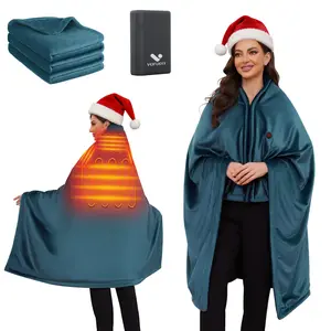 Women's Heated Jacket Wearable Battery Heated Coat with 3 Heat Levels Long Lasting Battery Machine Washable Fleece for Winter Ideal Christmas Gift Womenswear Outdoor Shawl Style Outerwear