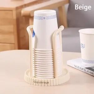 Disposable Paper Cup Holder Dispenser, Countertop Cup Storage Rack, Plastic Cup Organizer Stand, Coffee Shop, Office, Home, Water Cooler