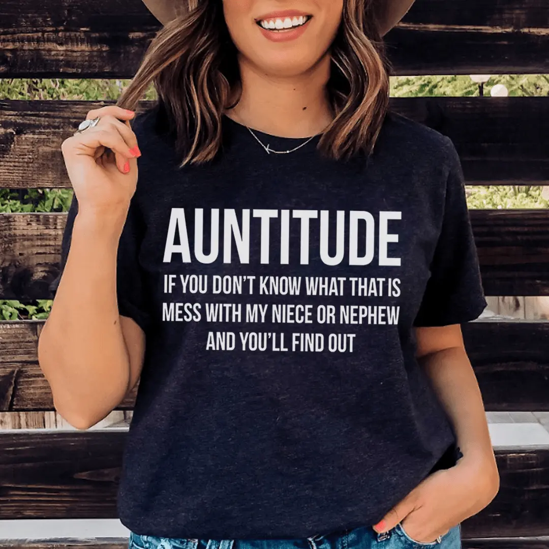 Women's Comfy Casual Cotton Shortsleeve Fit Auntitude T-shirt