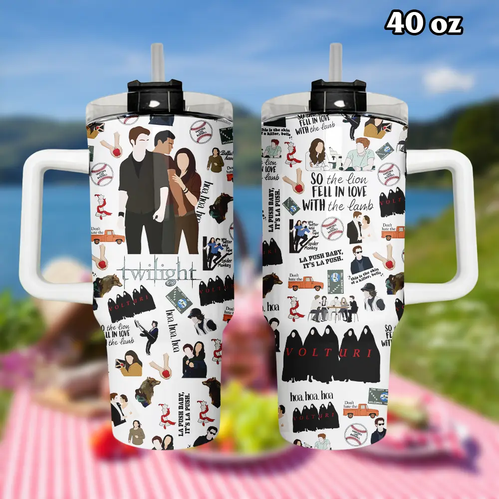 Twilight "Hoa Hoa Hoa" 40oz Tumbler with Handle & Straw | Vampire Movie Aesthetic Insulated Car Cup | 180326.R2970.ID00