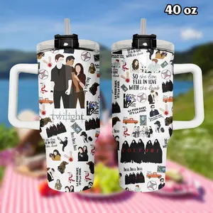 Twilight "Hoa Hoa Hoa" 40oz Tumbler with Handle & Straw | Vampire Movie Aesthetic Insulated Car Cup | 180326.R2970.ID00