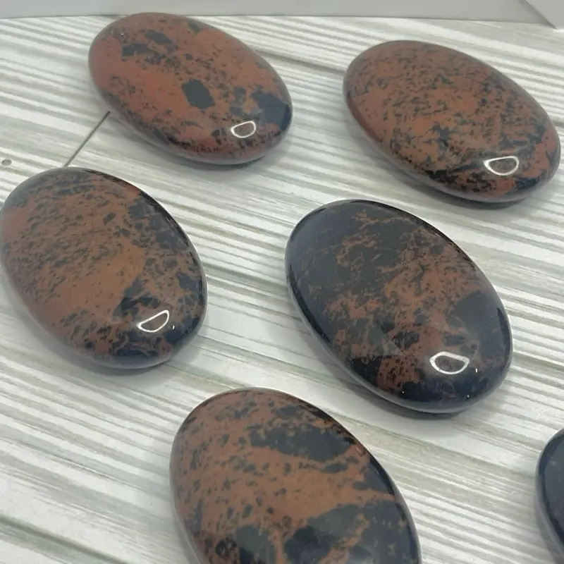 Natural Crystal Mahogany Obsidian Palmstone - Grounding Root Chakra Earth Energy Tool for Scorpio, Varying Sizes, Intuitive Choice, Dispels Negativity, Reflection, Self-Discovery, Self-Acceptance, Mindful Thinking