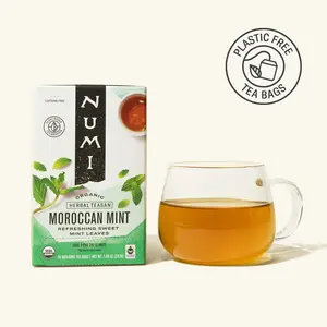 Numi Moroccan Mint Herbal Tea - Non-Caffeine Tea Bags, Plastic Free, Refreshing Nana Mint Flavor, North Africa Grown