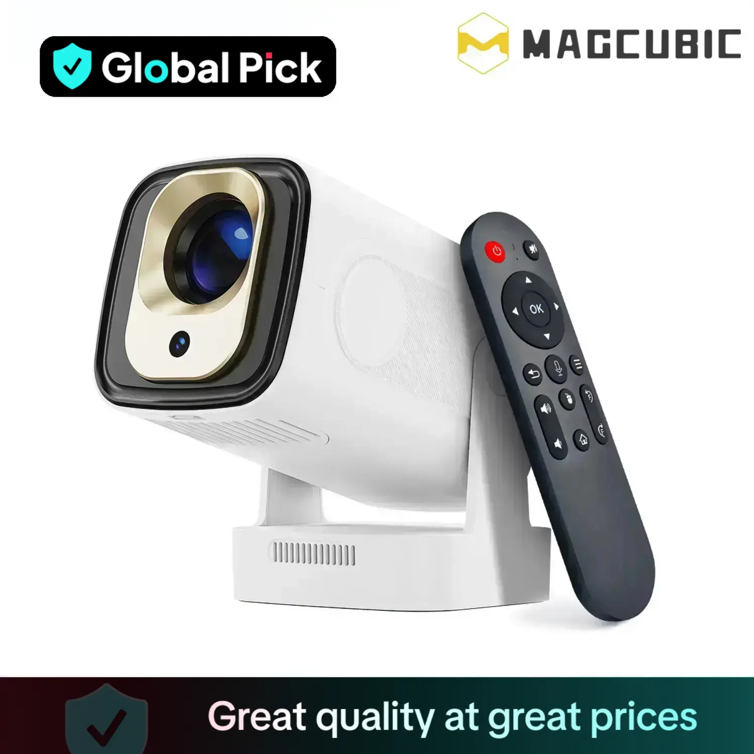 MAGCUBIC Portable Projector, 330ANSI Native 1080P Projector with Auto Focus, 130" Screen WIFI6 BT5.4 Projector with Auto Keystone Correction for Home