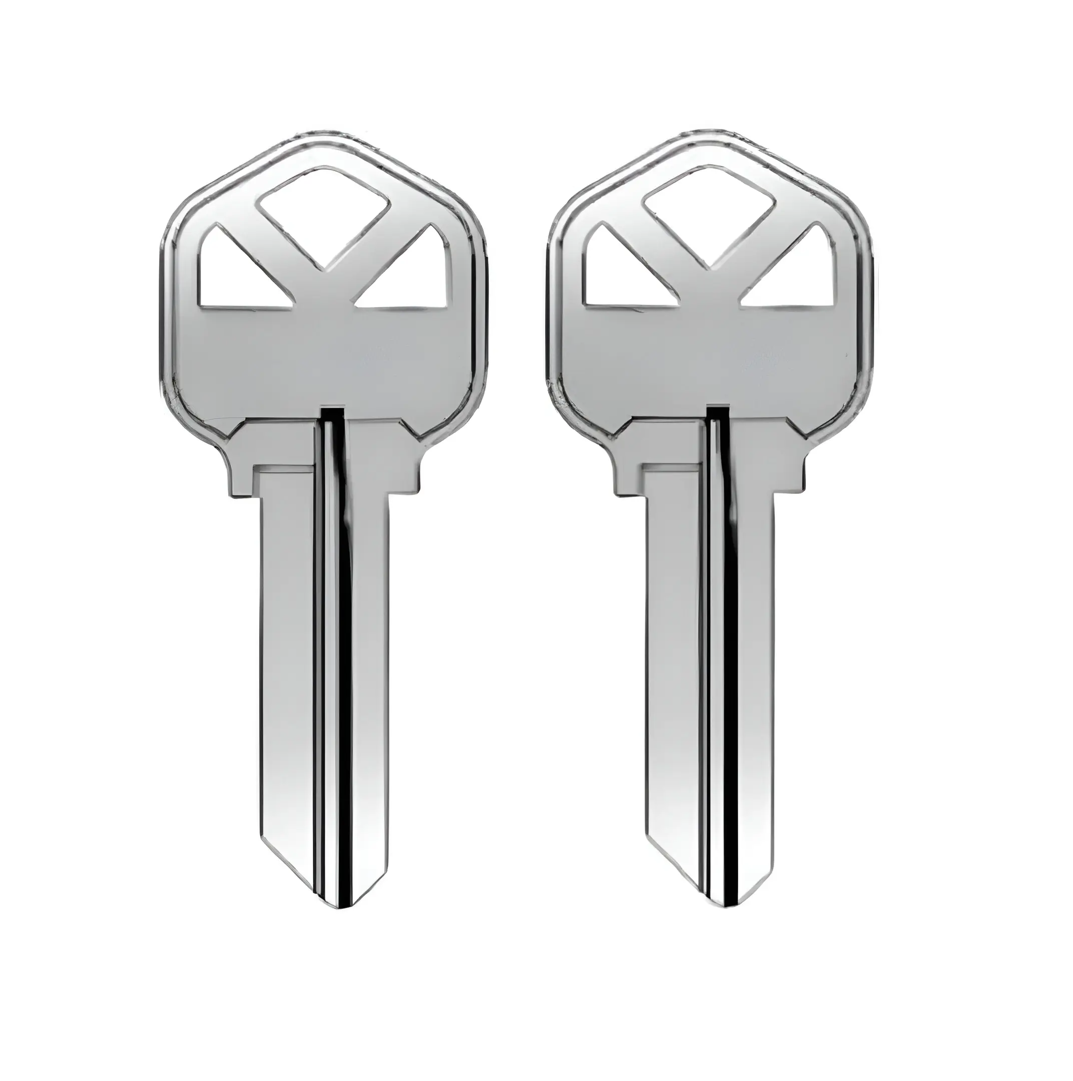 Set of 2 KW1 Compatible Key Blanks - Nickel Finish (JMA Fits Kwikset)