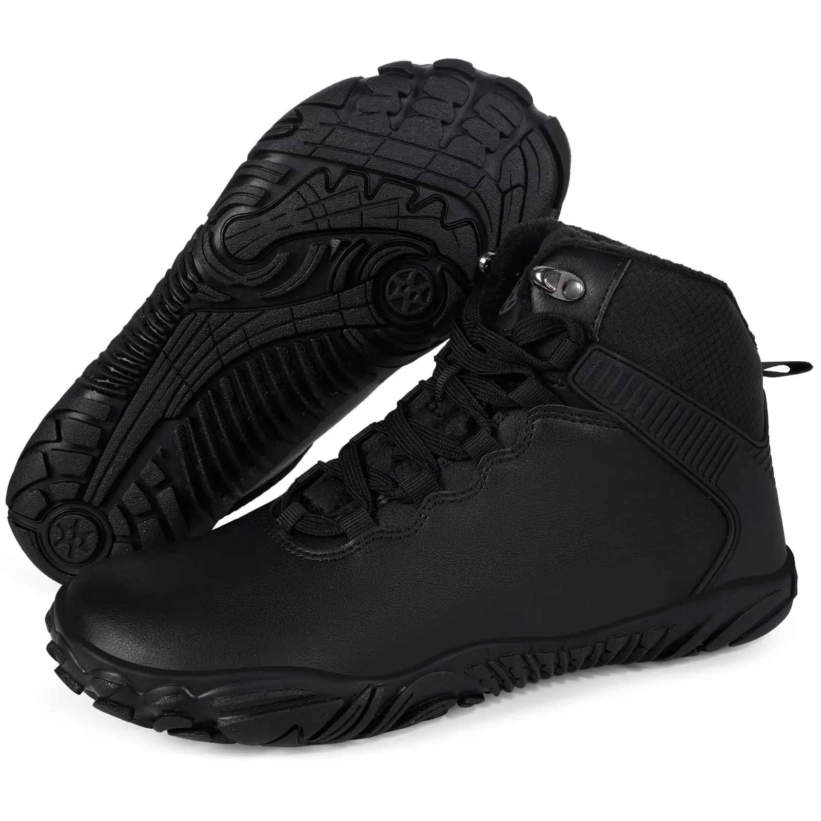 Womens Mens Barefoot Boots | Waterproof Winter Snow Boots | Warm Ankle Booties with Arch Support | Wide Width Hike Work Shoes | Zero Drop Sole |