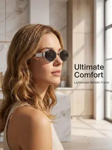 Women's Hexagonal Metal Frame Sunglasses, 1Pc Retro Small Frame Fashion Shades, Ideal for Daily Wear & Holiday Gifting, Frame Women's Sunglasses