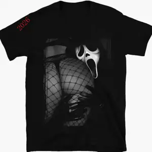 New Arrival 2026Vintage Mister Killer Sir Ghost Face Booty T-Shirt, Scream Movie Graphic Tee, Horror Film Graphic Tee, Halloween Movie, Scary Shirt, Thriller Movie, Spooky Season Menswear Top