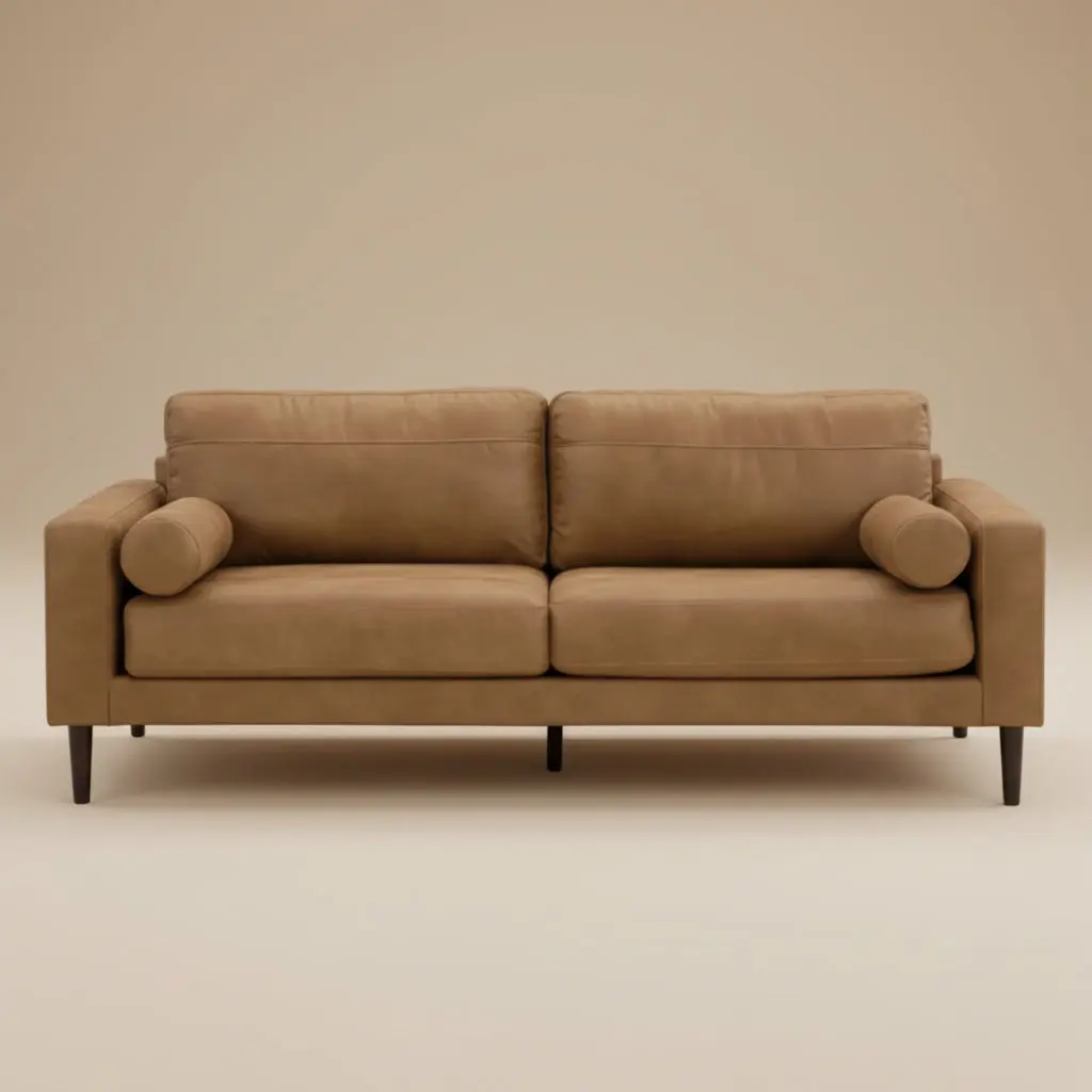 Telora Vegan Tan Leather Sofa Telora Vegan Tan Leather Sofa