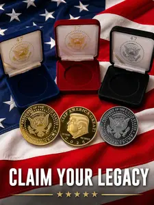 3PCS Trump 47th Collectible Coins Set with Protective Box, Patriotic US Pride Nation Pride Design, Non-Circulating Currency Decoration Collectibles, Christmas Set Party Gifts Gold Coin Party Gifts for Collectors