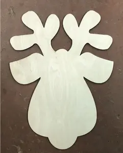 17.5" Reindeer Rudolph Door Hanger Wood Cutout For Paint Party