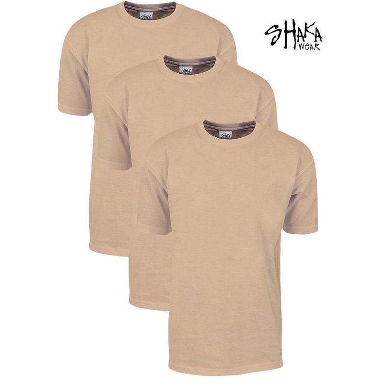 3  Tees Shaka Wear Crewneck 7.5 Oz Super Max Heavyweight T-Shirt Top T-shirt Casual Man Cotton Menswear Short Sleeves