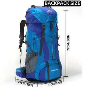 19.81gal Mountaineering Backpack with Rain Cover, Men's Waterproof Rucksack, Women's Outdoor Camping