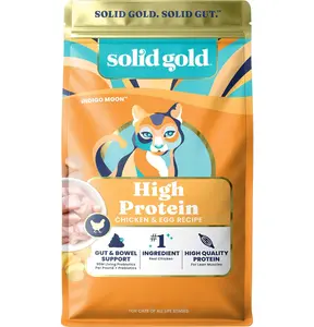 Solid Gold High Protein Dry Cat Food - Grain Free & Gluten Free Chicken Cat Dry Food w/Probiotics for Gut Health & Digestion - High Fiber & Omega 3 - Low Carb Superfood Kibble for Cats All Ages -12LB