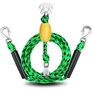 Heavy-Duty 13ft Boat Tow Harness for Tubing, Self Centering Tow Rope for Up to 4 Riders with Float Ball, Stainless Steel Hooks & Pulley for Watersports, Ideal for Towing Towable Tube, Water Ski, Wakeboard