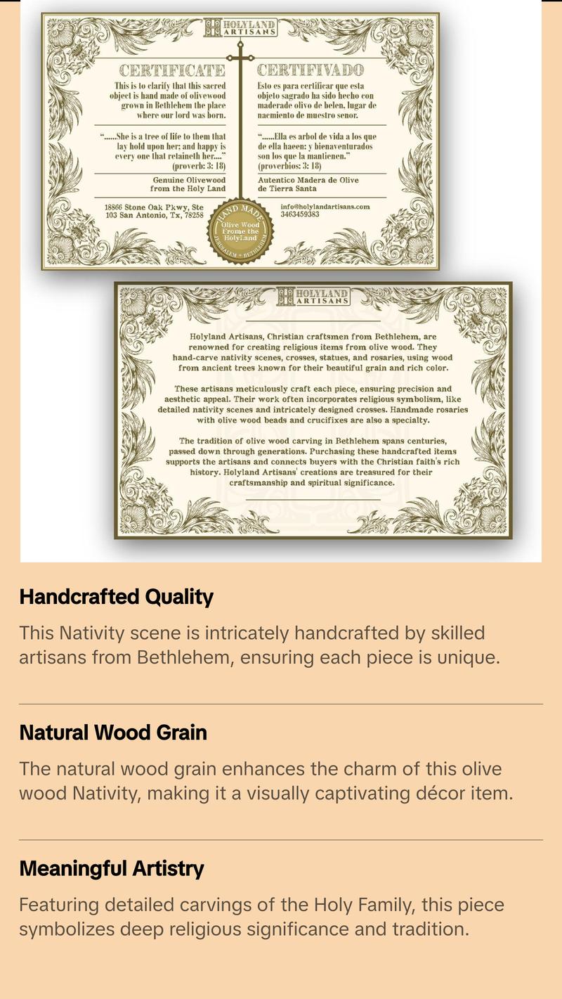 Olive Wood Nativity Scene_ Holy Family Decor Religious