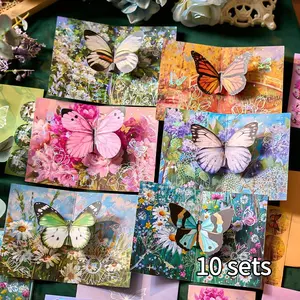 6 Sets Stereo Butterfly Greeting Card Envelope Set, Embossed Butterfly Decorations, Perfect for Special Occasions
